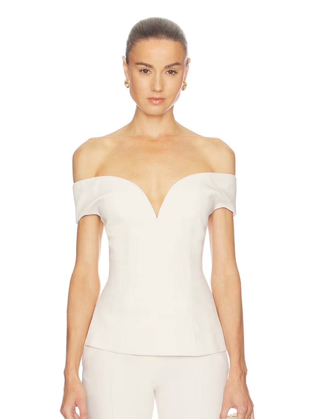 Camila Coelho Nila Off-Shoulder Ivory Top